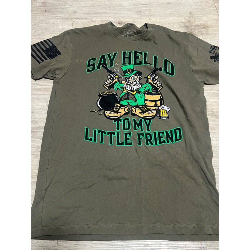 Grunt Style Irish St Patrick's Day Leprechaun Shirt Large Green